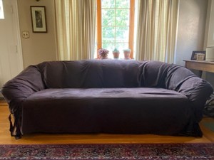 SureFit 1-piece Faux suede Chocolate Brown sofa slipcover