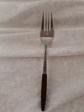 Vintage MCM Interpur INR2 Stainless Brown Handle Japan Salad Fork 7.25"