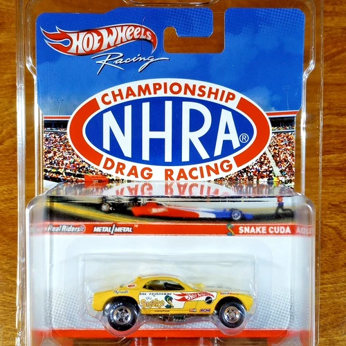 Hot Wheels Racing NHRA Championship Drag Racing Snake Yellow Real Riders 2012