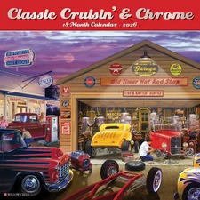 Willow Creek Press,  Classic Cruisin and Chrome 2026 Wall Calendar, 12'' X 12'',
