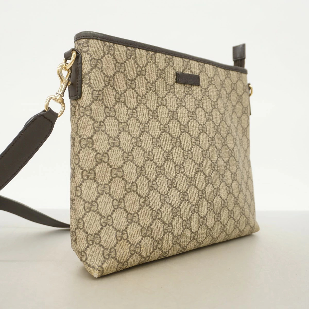 Gucci GG Supreme Shoulder Bag PVC Brown Gold Hardware thumbnail 2