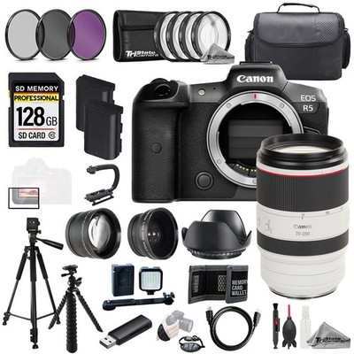 Canon EOS R5 + RF 70-200mm f/2.8L IS USM Lens+128GB+Ext Bat+9 PC