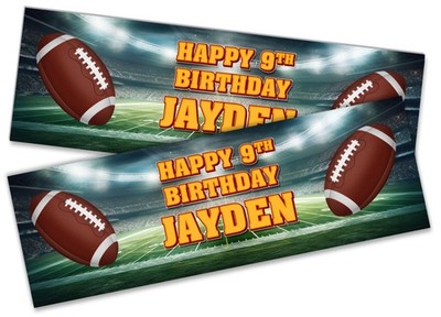 Personalised Rugby Birthday Banner Any Name Age - Custom Kids Party 360
