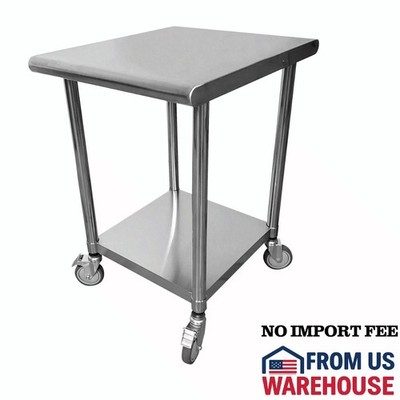 VacMaster Steel 20'' X 24'' 18-Gauge Stainless Steel Mobile Work Table - VSC30FT