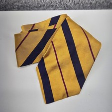 Polo Ralph Lauren Neck Tie Yellow Navy Purple Striped Tie 100 Silk Made in USA