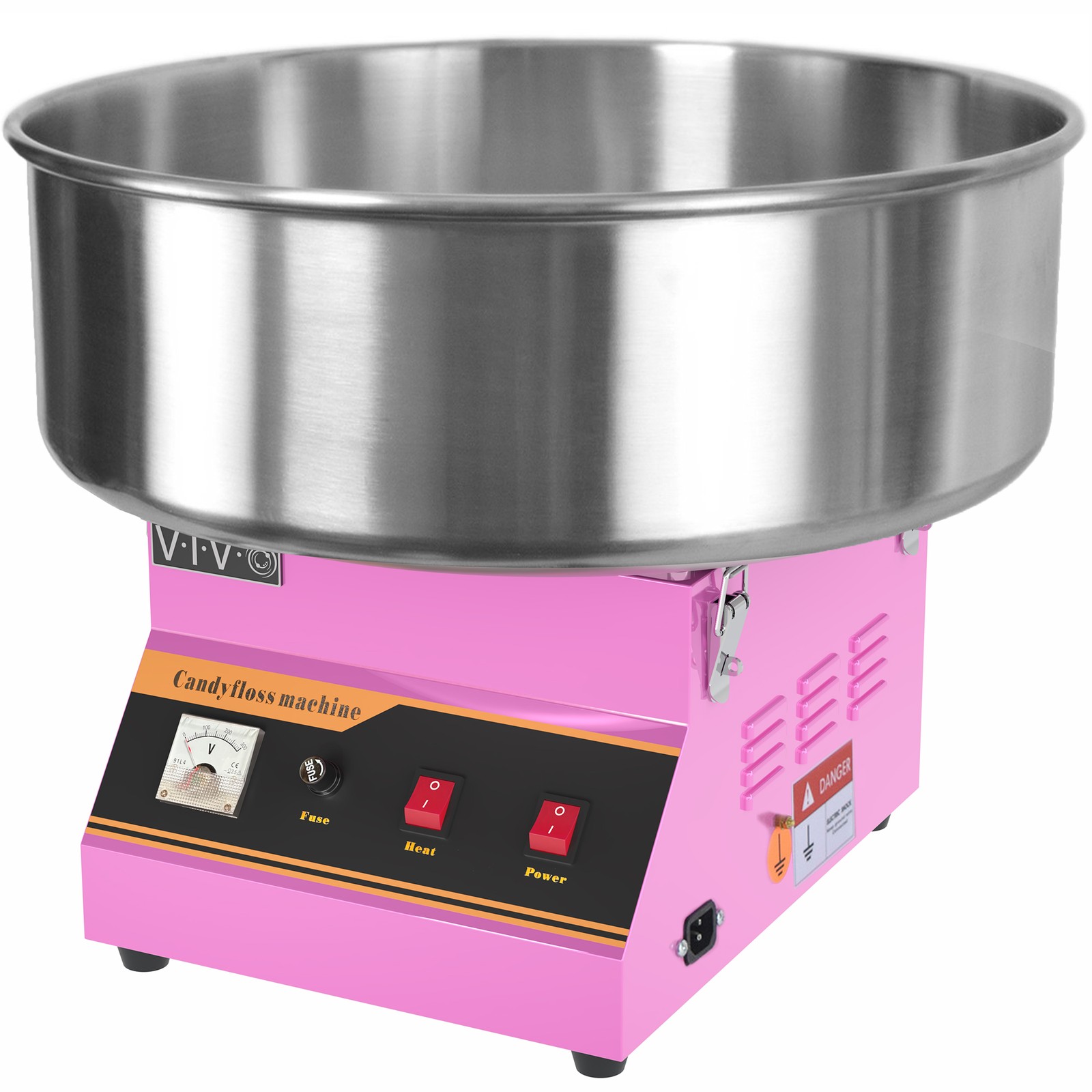 Electric Commercial Cotton Candy Machine / Floss Maker Pink VIVO CANDY-V001