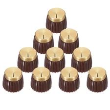 10Pcs Guitar Control Knob for 6mm/0.24" Dia Potentiometer, Brown-Gold