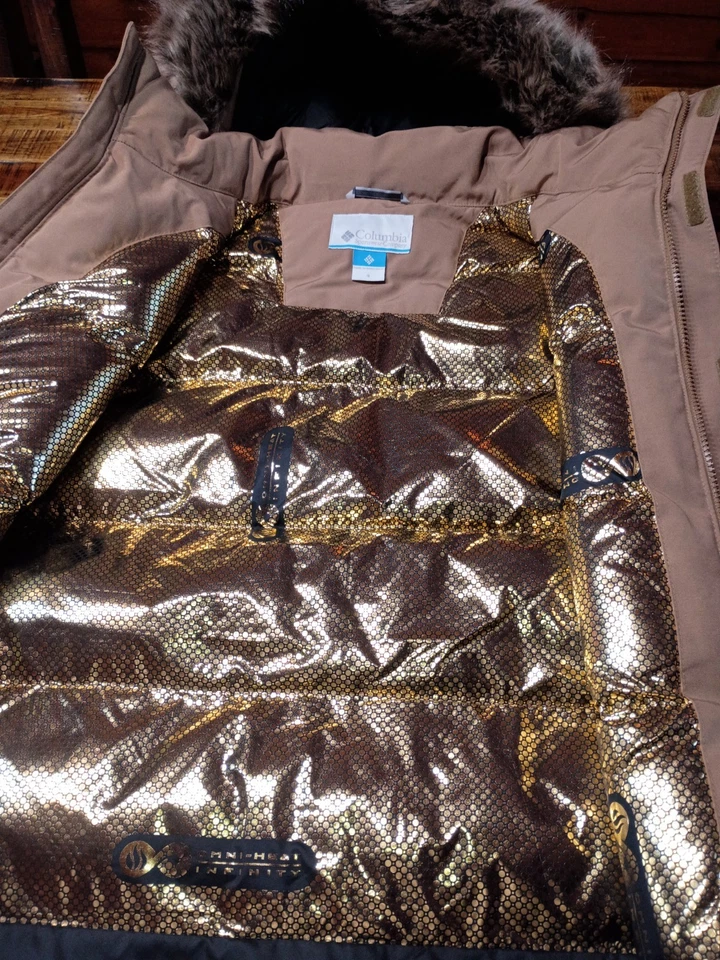 PARKA CON CAPUCHA OMNI HEAT DORADA para hombre Columbia Marquam Peak Fusion2 Omni Shield PEQUEÑA Foto 3 de 4