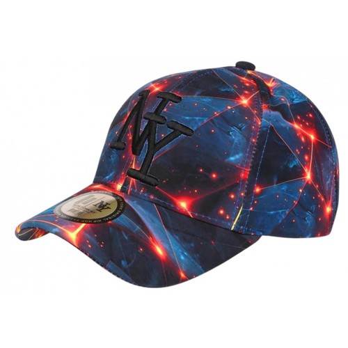 Casquette NY Jaune et Violette Tropicale Palmiers Sunset Baseball
