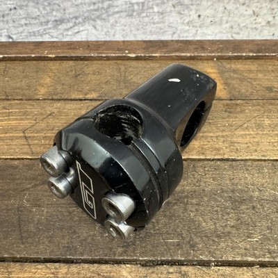 Vintage GT BMX Threadless Bike Stem 1 1/8 Clamp Black 4-Bolt Old