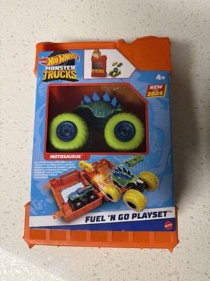 Hot Wheels Monster Trucks Fuel N' Go Playset 1:64 Motosaurus NEW 2024