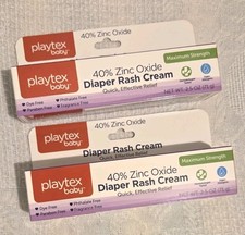 Set of Playtex Baby 40 Zinc Oxide Maximum Strength Diaper Rash Cream 2.5 oz