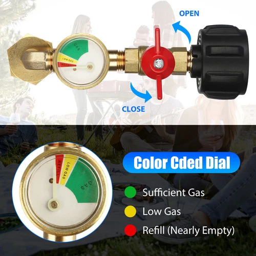 Propane Refill Adapter W/Gauge & Control Valve Fill 1 Lb Bottles From 20 Lb Tank - Picture 4 of 11