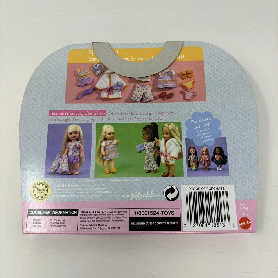 Mattel Barbie Sister Kelly 2004 pijama paquete de regalo conjunto muñeca ropa G8044 nuevo en paquete Foto 2 de 2