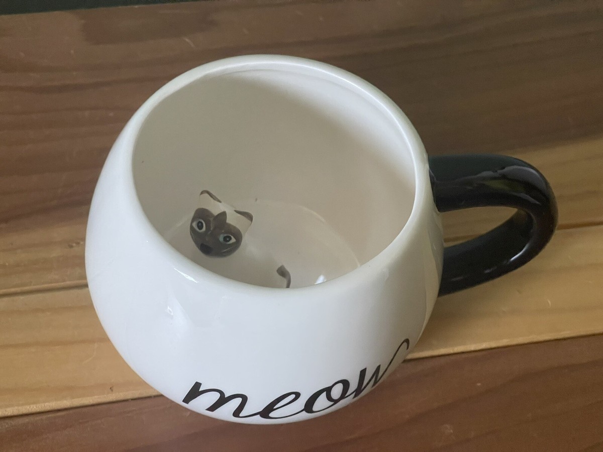 3D Cat Meow Coffee Mug Tea Cup by World Market Kitty Cat 3x4
