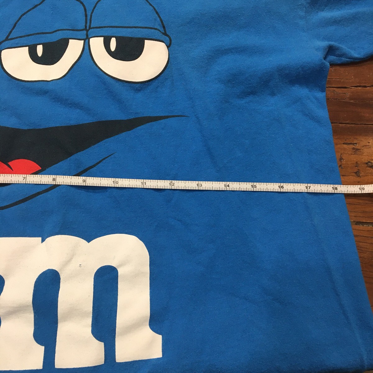 M&M's Shirt Blue M&M SZ Med The Cool One Vintage Face Candy
