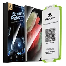 MAGIC JOHN Screen Protector for Samsung Galaxy S21 Ultra - Ceramic Film 2 Pack