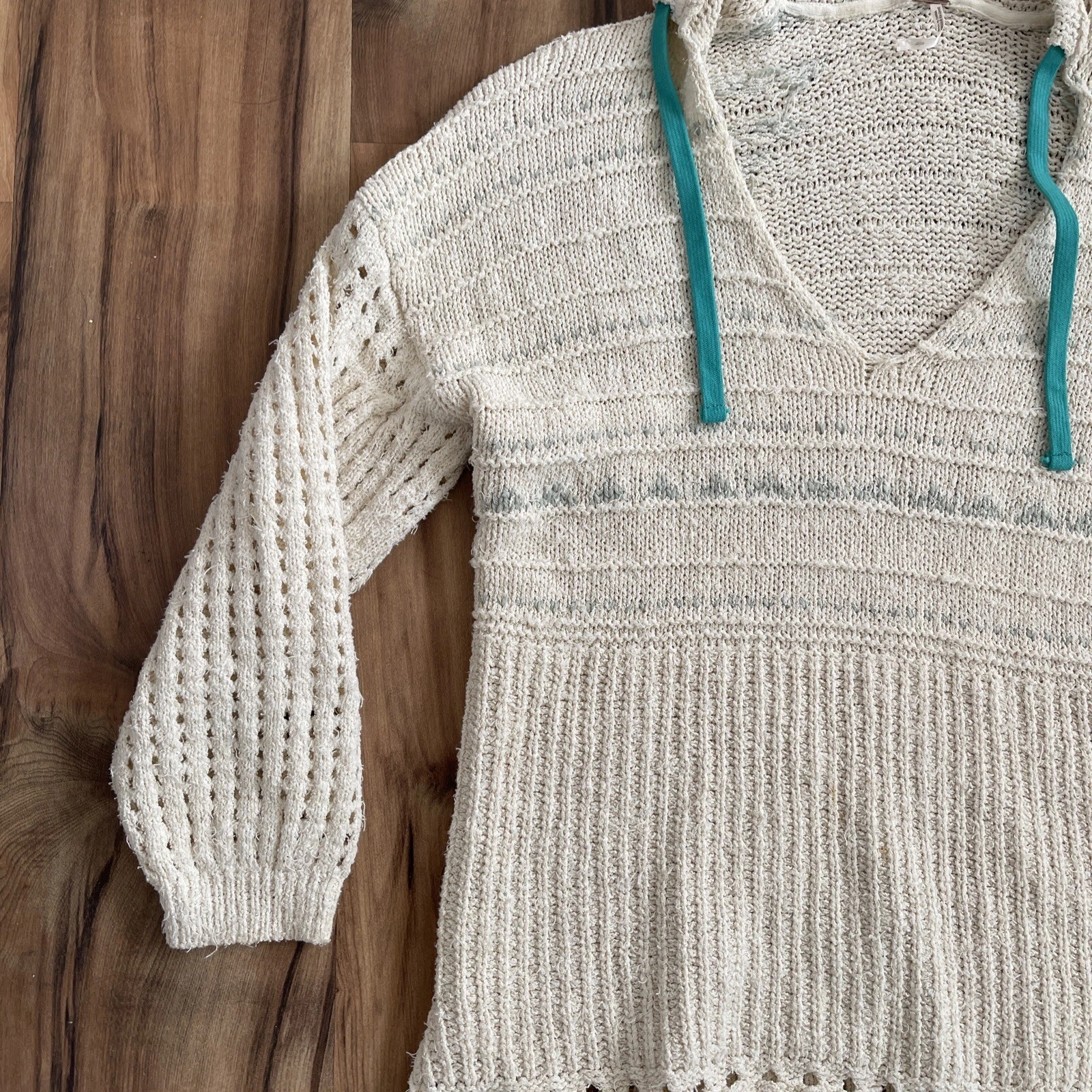 OFF WHITE "Felpa con cappuccio Free People oversize taglia piccola crema ""quella che voglio"""