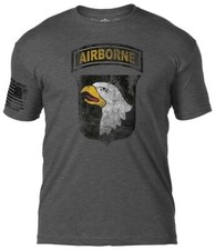 US Army 101st Airborne Charcoal Grey T-Shirt, Size Small