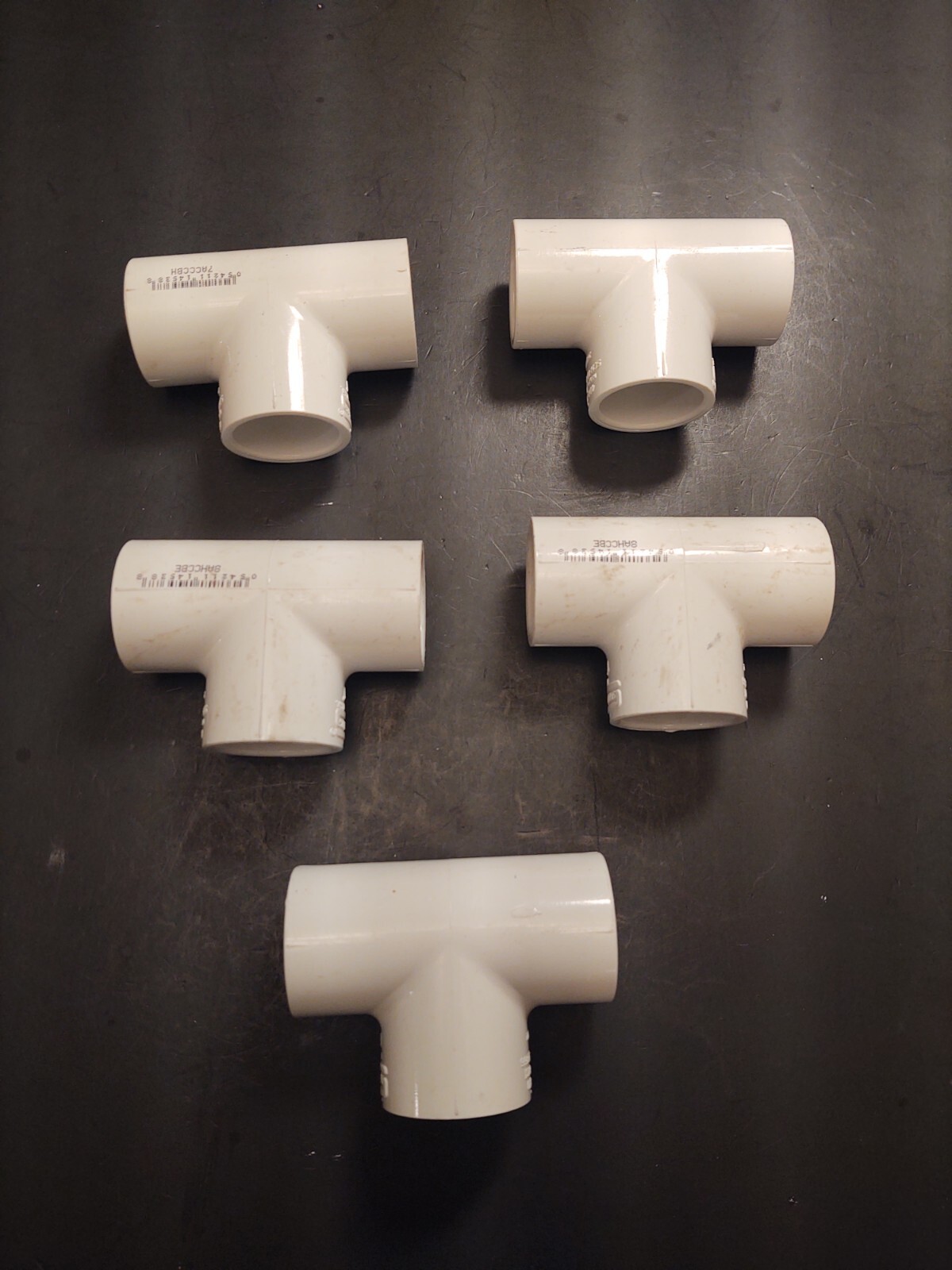 Lasci & Spears 401-010 Schedule 40 PVC 1" Tee Socket ends with stops Lot of 5