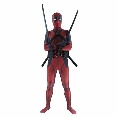 Erwachsene Deadpool Kostüm Zentai Body Cosplay Anzug Maske Halloween Requisite Overall - Bild 4 von 29