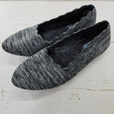 Skechers Cleo Scalloped Newford Slip On Flats Womens Size 11 Black Gray 44870