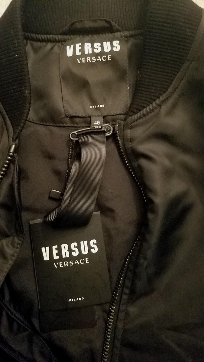 Versus Versace Sequin lion Logo Bomber jacket Black 46 IT