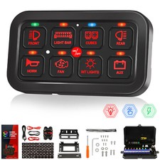 8 Gang RGB Switch Panel MR80 Automatic Dimmable Relay for Car Truck ATV UTV Boat