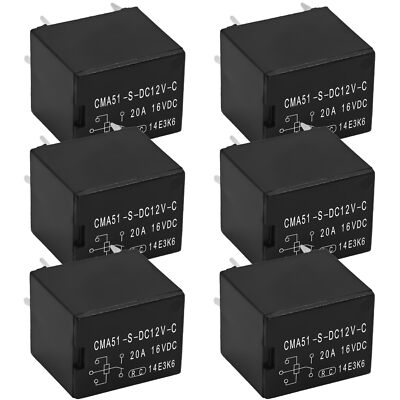 6 Pack MCCMA51-S-DC12V-C Relay SPDT 12VDC 20A High-Current Control Power