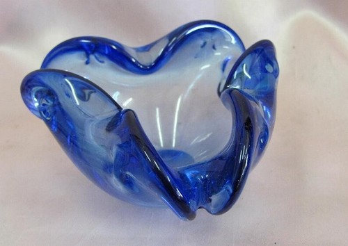 VINTAGE ITALIAN MURANO CRYSTAL GLASS CIGARETTE ASHTRAY ART DECORATIVE PIECE - Picture 4 of 13