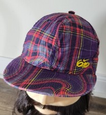 Nike 6.0 Boy S Purple Red Plaid Fitted Baseball Cap Lightweight Skateboard Surf