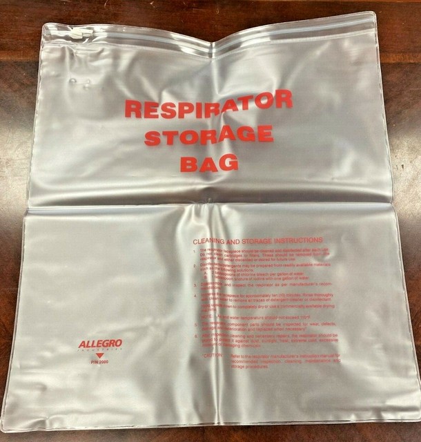 2000 Allegro 14"x15" Respirator Storage Bag With ZIPPER for sale online