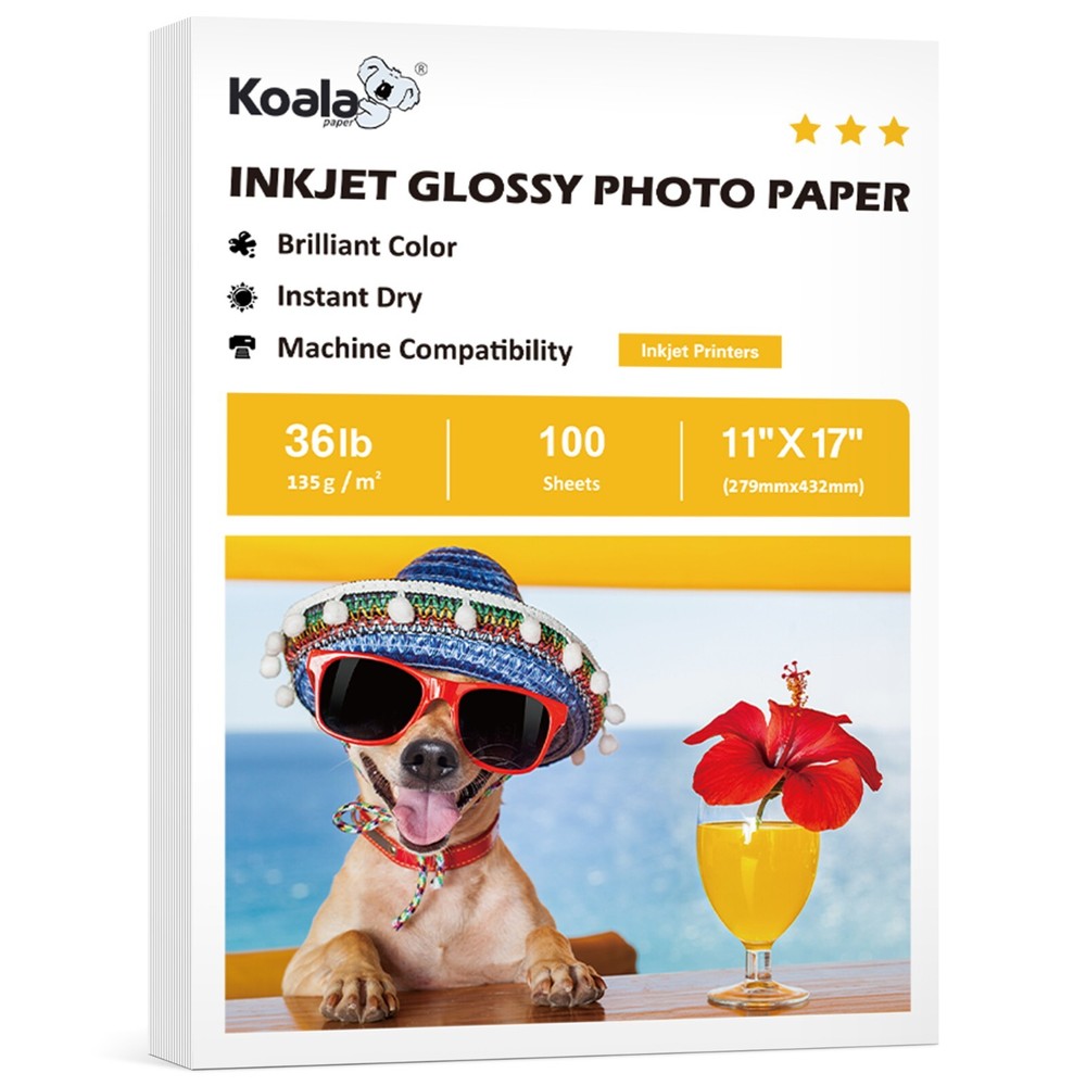 100-300 Sheets Koala 36lb Glossy 11x17 Photo Paper for Inkjet Printers  