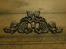 Grapevine Grapes Topper, Pediment Wine Cellar Tuscan, Kitchen Wall Plaque Decor 