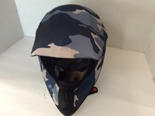 MOTORCYCLE FULL FACE HELMET SKINZ CAMOUFLAGE BLUE DIRT BIKE