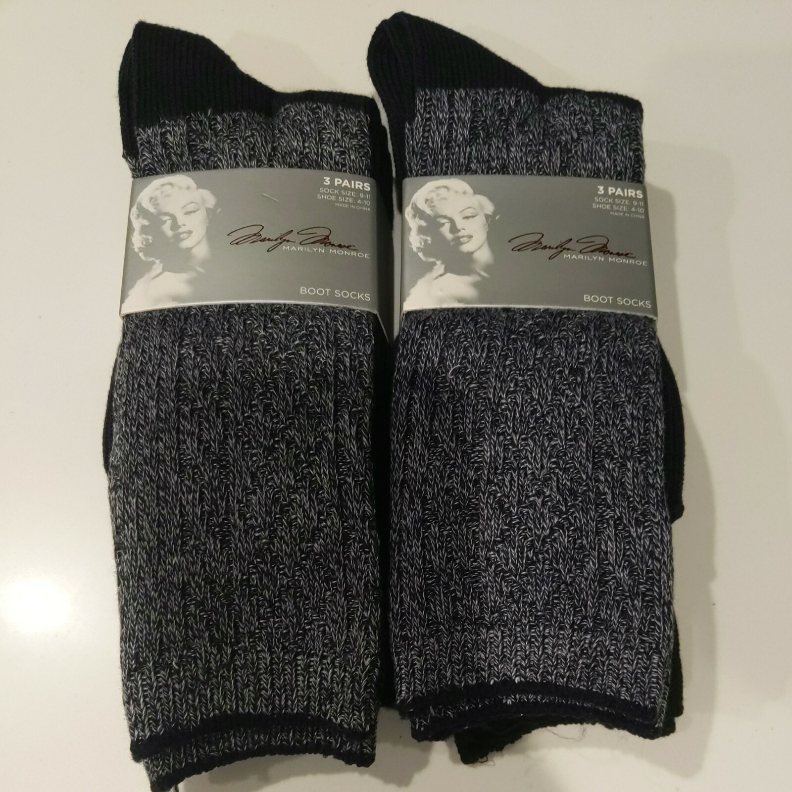2 pks Marilyn Monroe womens boot Socks for shoes Size 410 Socks Size 9
