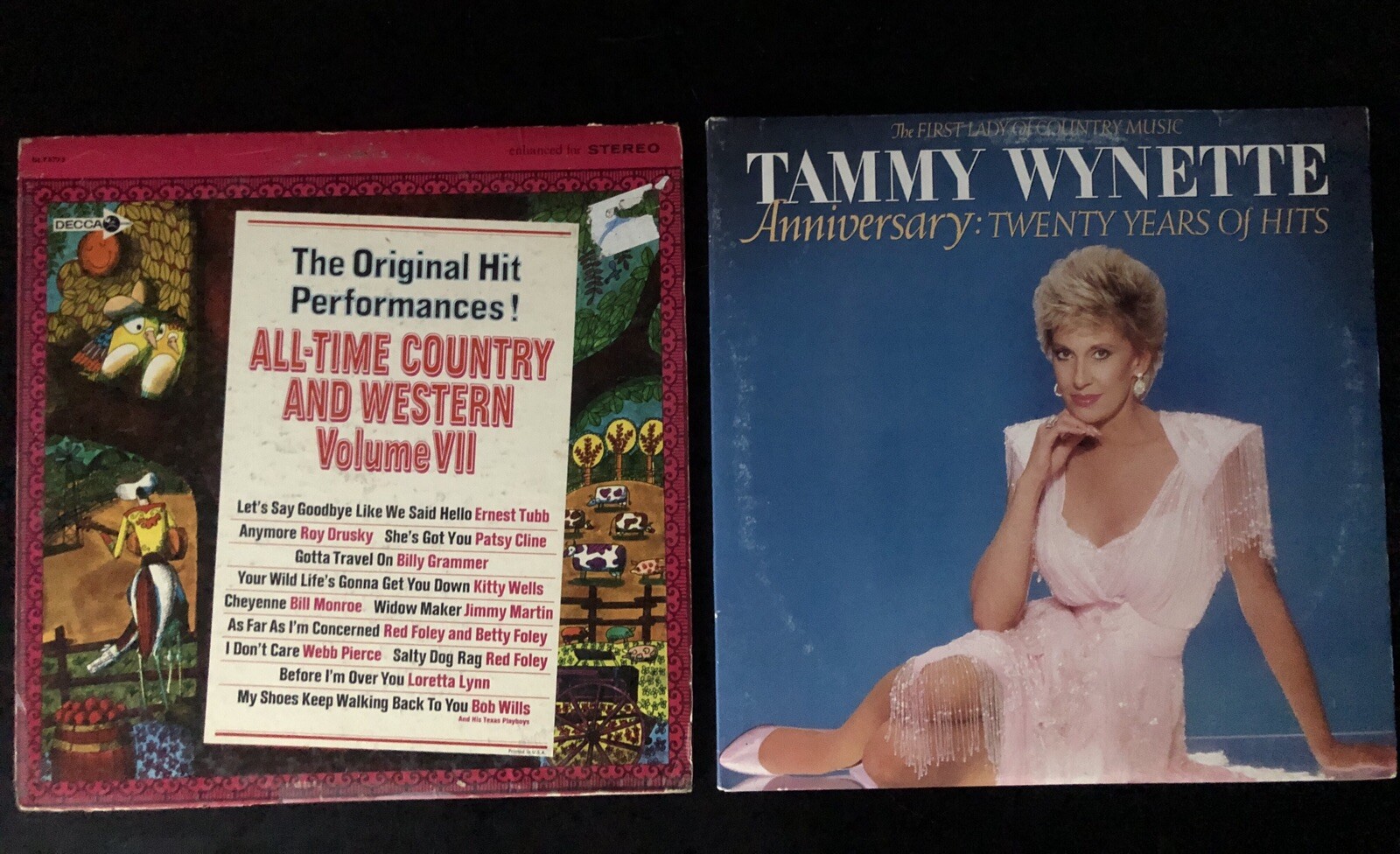 2 LP's - Tammy Wynette - Anniversary + All Time Country & Western Vol. VII