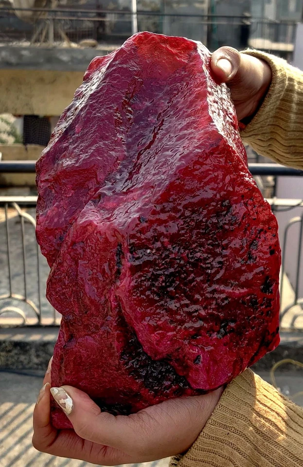 Dyed 3200Ct PULS  Red Ruby Natural African Certified Gemstone Big Rough JNL - Image 4 of 4