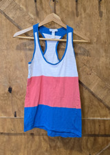 Lightweight Color Block Tank Top Racer Back Size Small Y2K Sporty Summer