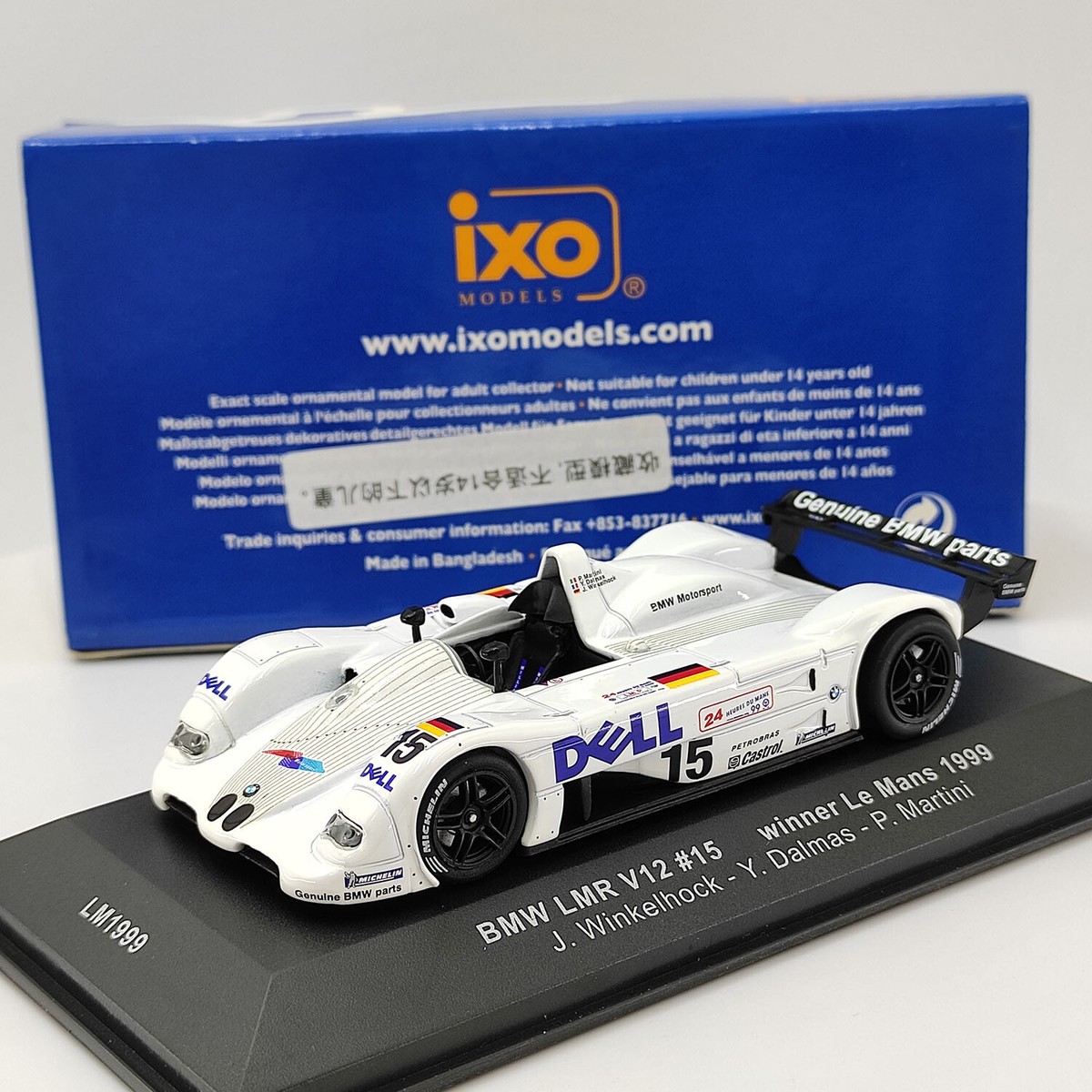Diecast IXO 1/43 Scale BMW LMR V12#15 Dell Painted 1999 Le