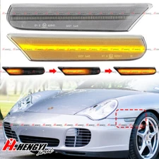 2X Sequential LED Side Marker Signal Light For 97-04 Porsche Boxster 986 911