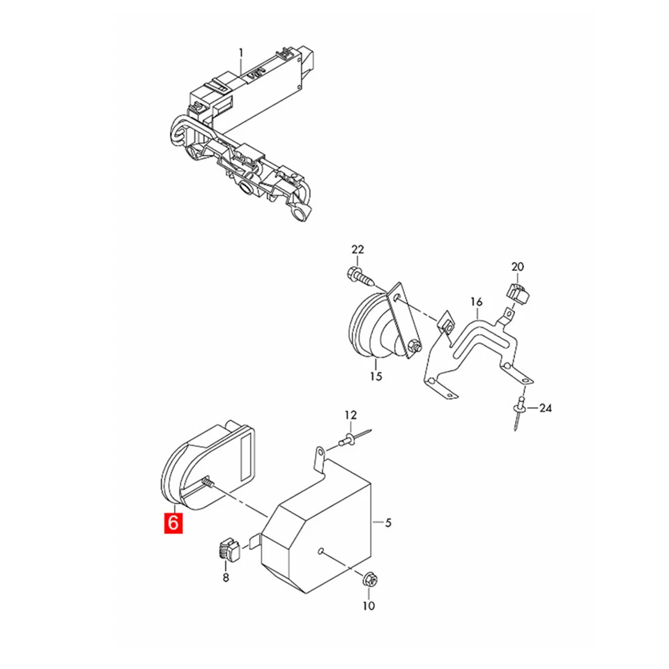 OE Anti Theft Electric Alarm Horn Siren Module for Audi A3 8PA S3 RS3 2010-2013 - Изображение 3 из 4