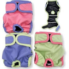 3 Pack Female Dog Diapers LEAK PROOF Waterproof Washable Cat Small Large