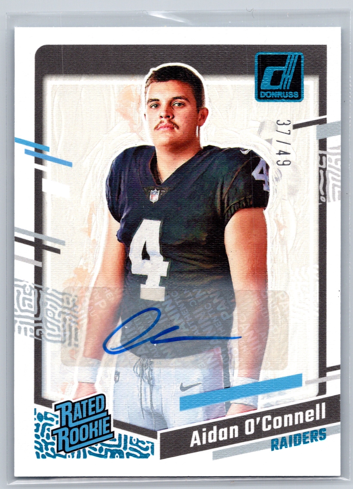 2023 Donruss #35 Aidan O'Connell Rated Rookie Portrait Autographs Auto SSP #/49