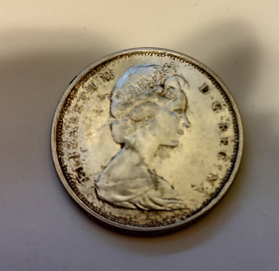 1867-1967 Canadian Silver Half Dollar 50 Cent coin - Howling Wolf