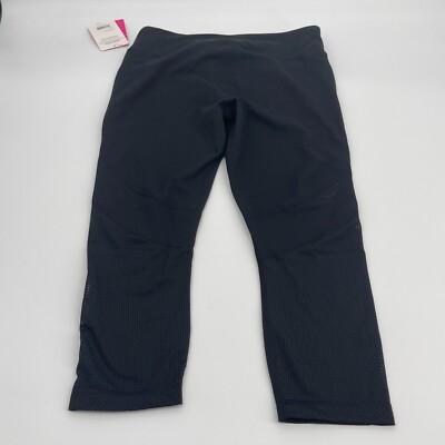 Yogalicious Womens Pants Large Black Yoga Mesh Casual Pull On Knit New Active