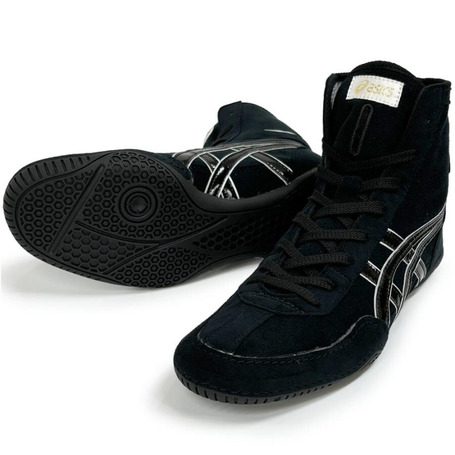 ASICS Wrestling Shoes 1083A001 Black x black silver Successor to