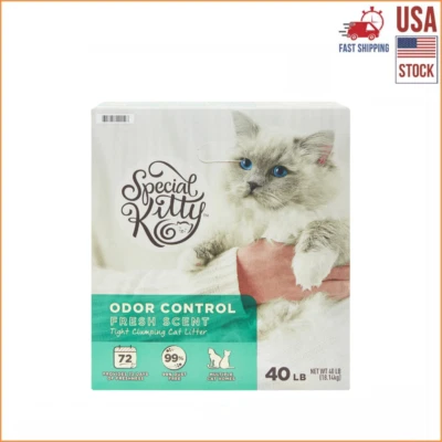 Special Kitty Odor Control Tight Clumping Pet Cat Litter, Fresh Scent, 40 lb NEW