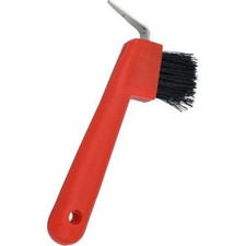 Hoof Pick W/Brush 7 Inches, Red By Partrade
