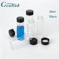 30ml Clear Small Glass Vials with Screw Caps, Small Vials for Essential Oil, ...